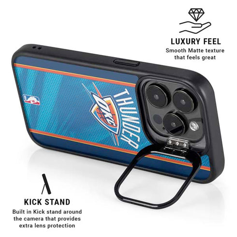 NBA Oklahoma City Thunder Blue Jersey iPhone 15 Pro Kickstand Case